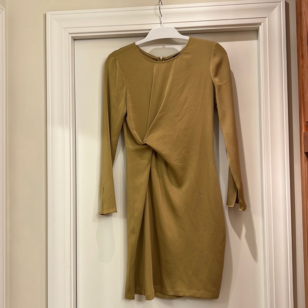 Ann Taylor Chartreuse/Gold Dress, sz 2